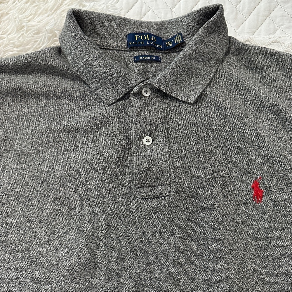 Polo Ralph Lauren Classic Fit Heather Gray Piqué Polo XXL Classic Americana - Picture 8 of 12
